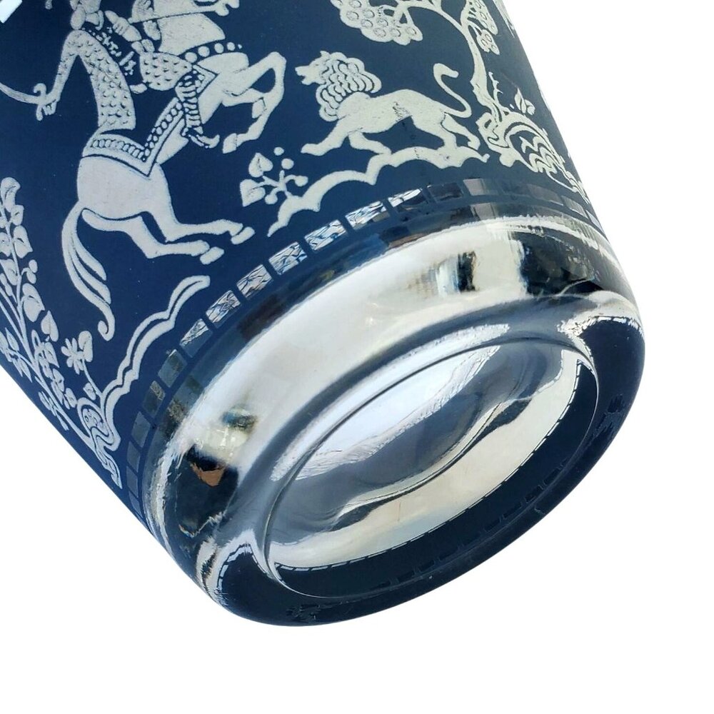 60s Vintage Glass Ice Bucket Persian Arabian Knights Wedgwood Midcentury Barware - Picture 11 of 12